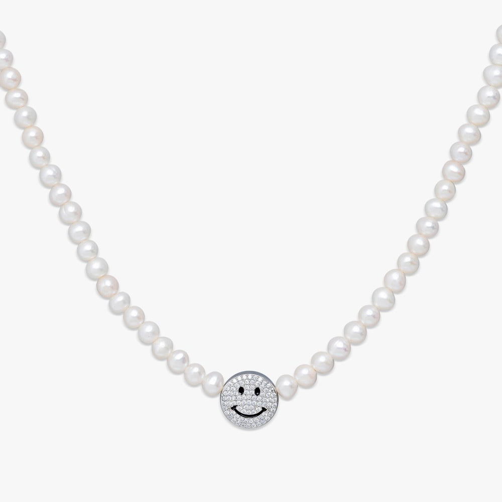 Happy Face Round Pearl Necklace、mySite、hinf8tx79