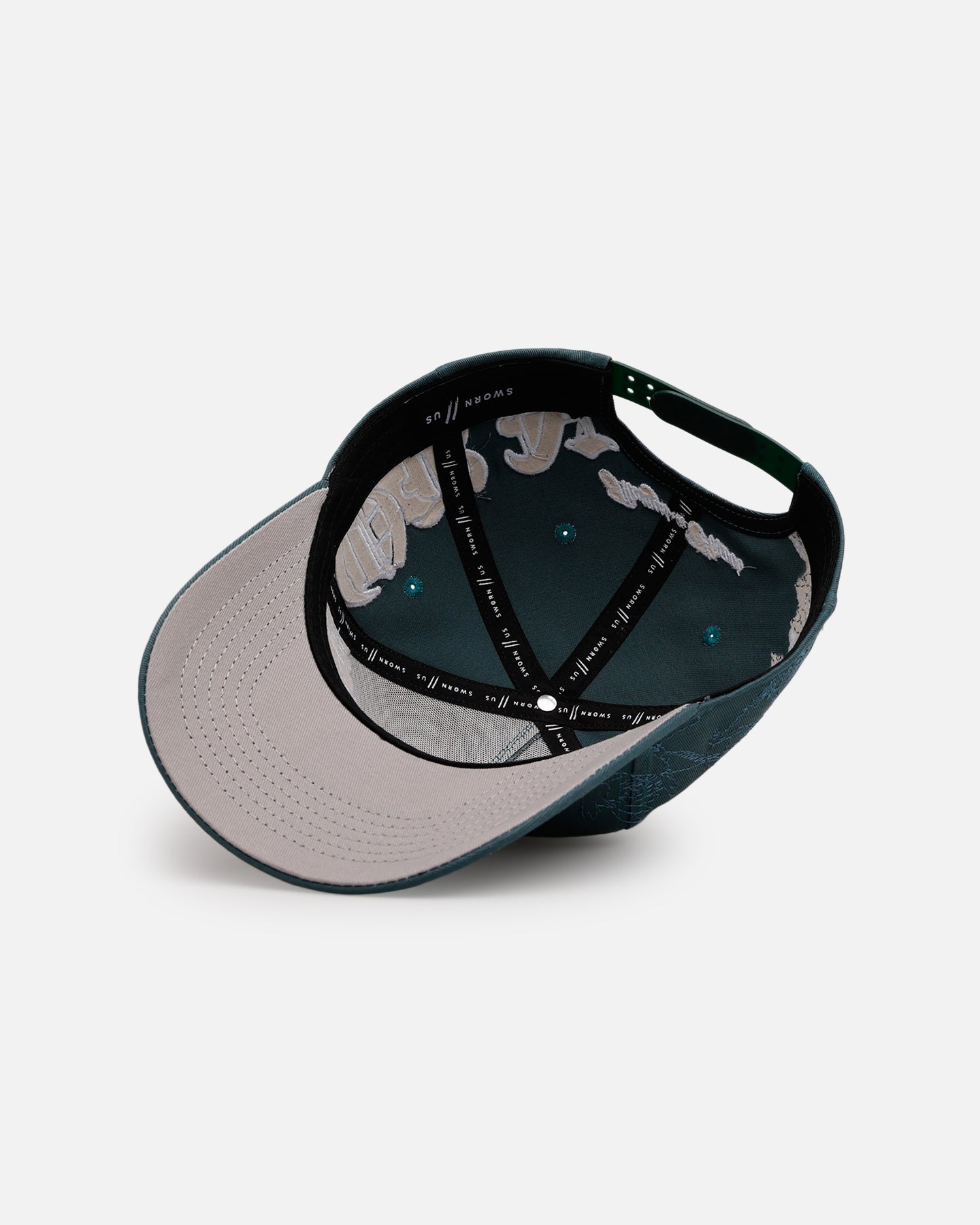 Sworn To Us Outlined Poetry Snapback Dark Teal、mySite、zt4zffjzw
