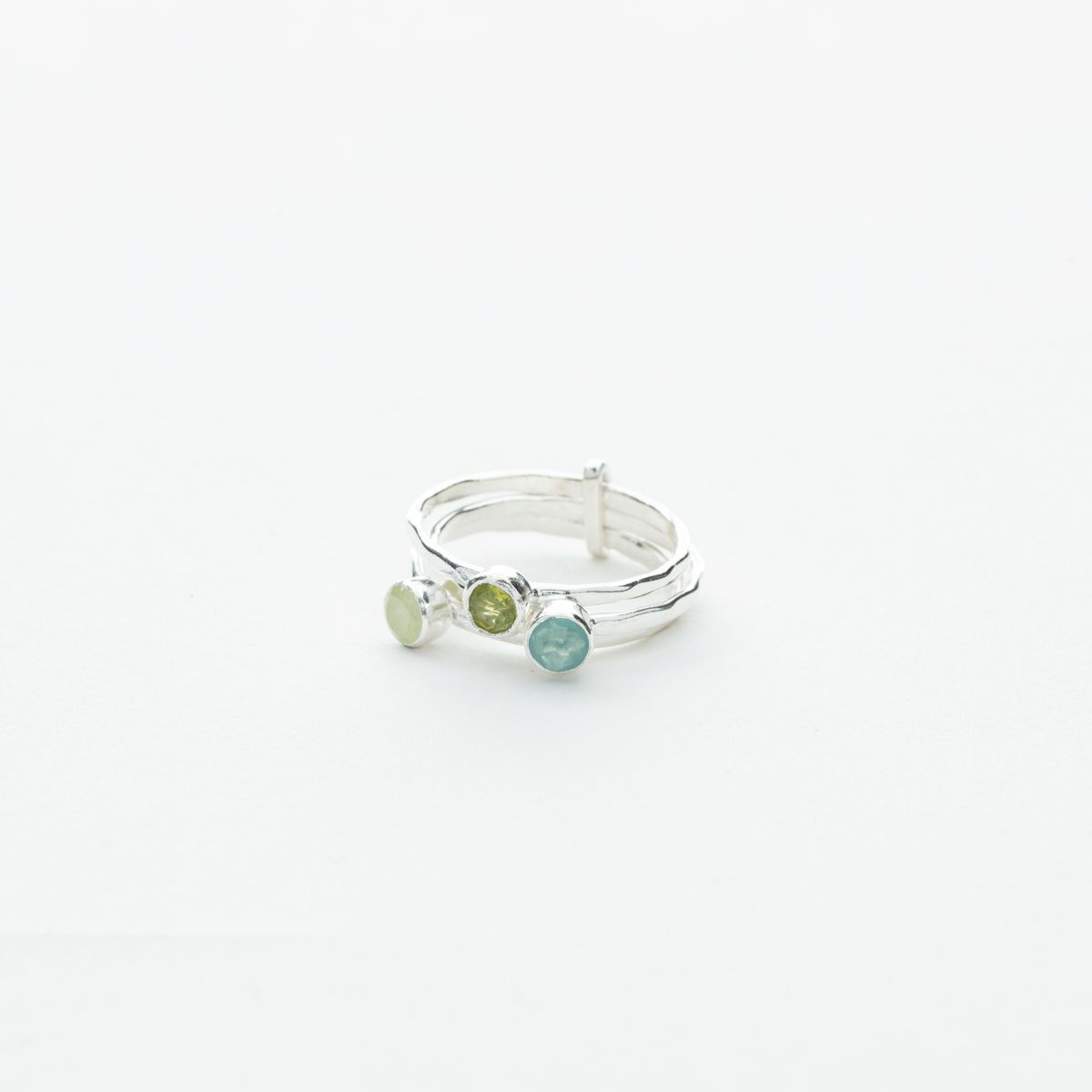 Green Stones 3 Ring Set in Silver、mySite、topwebapps