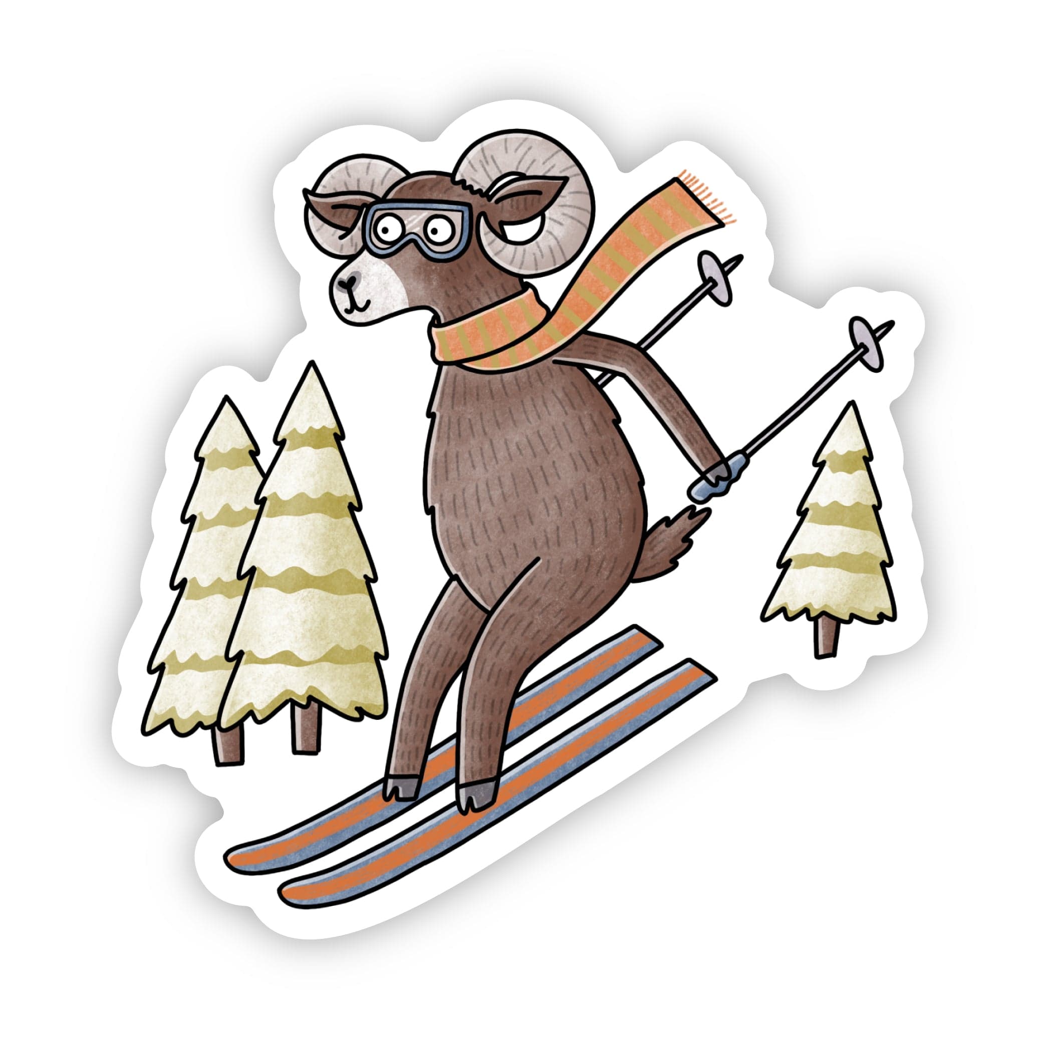  Rocky Mountain Sheep Skiing Colorado Sticker、mySite、elrpsem3k