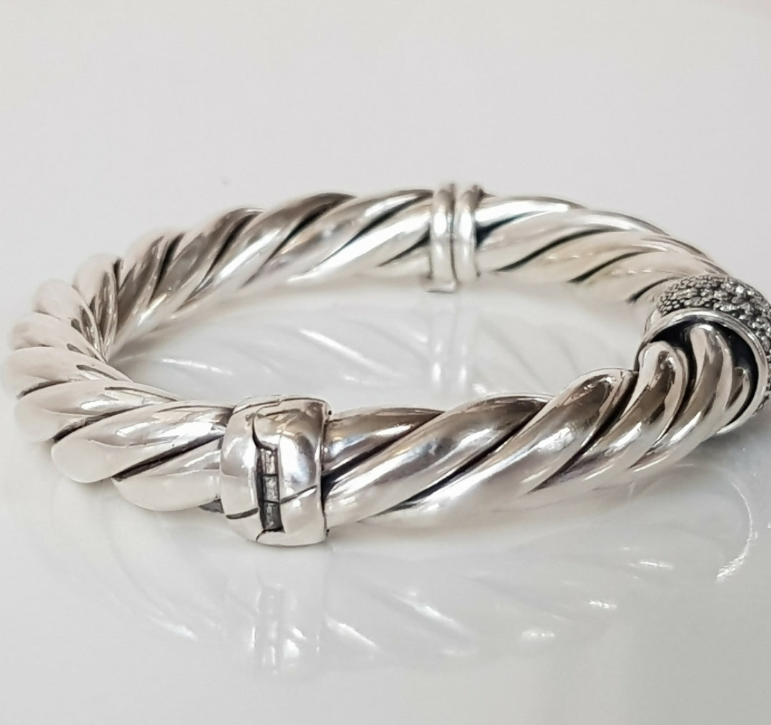 David Yurman Metro Station Bracelet 10mm with Diamonds、mySite、hinf8tx79