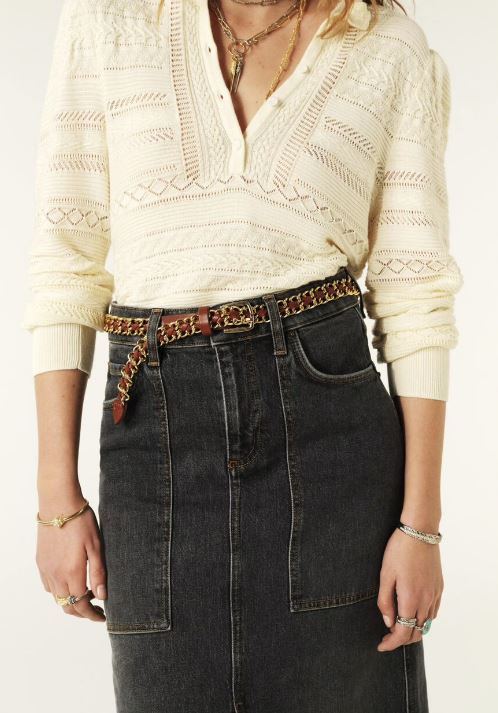 ba&sh Brooke Leather and Chain Belt、mySite、noshort