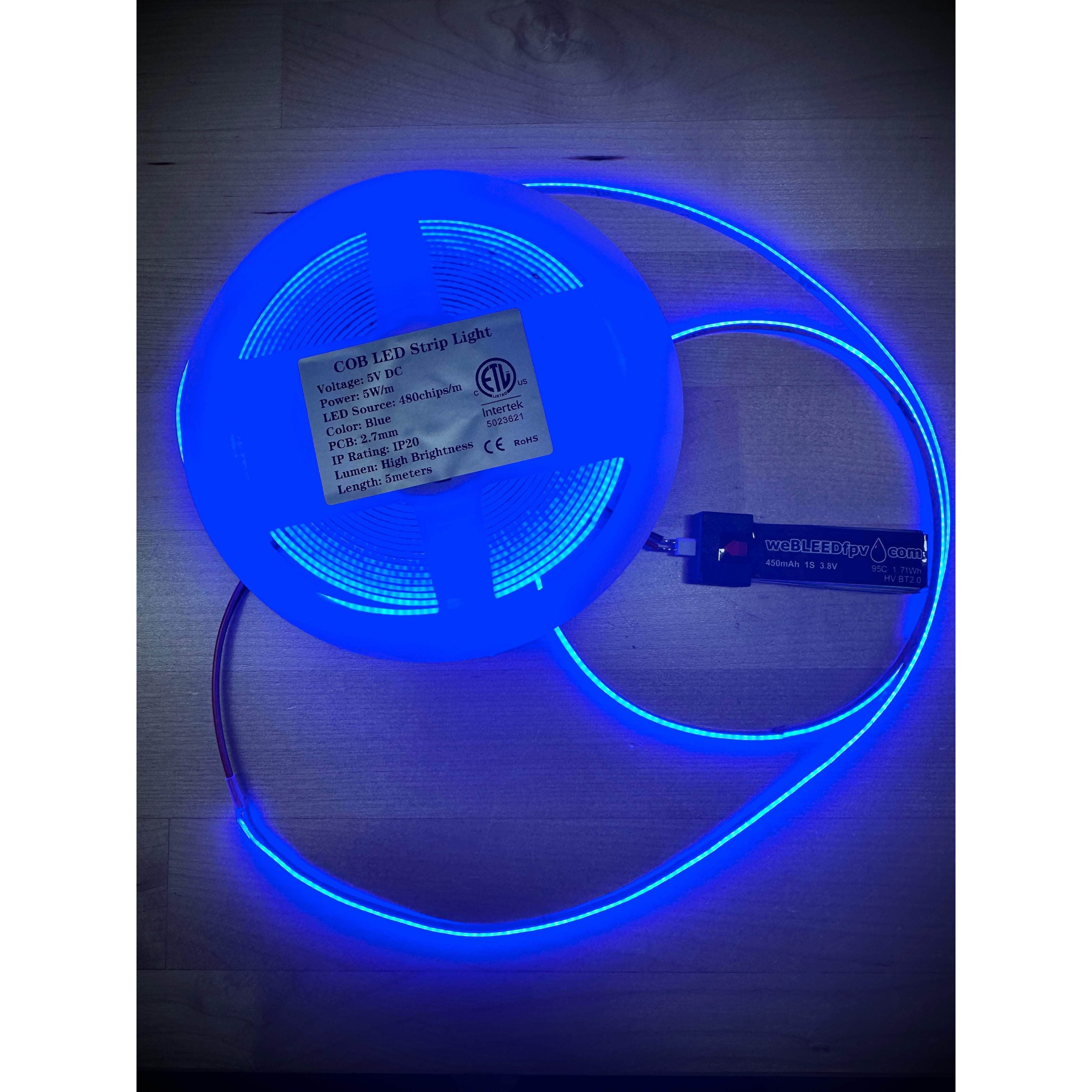  2.7MM WIDE - 5V COB LED Strip Light 5Meter Rolls, 16.4 Feet、mySite、merchandisen