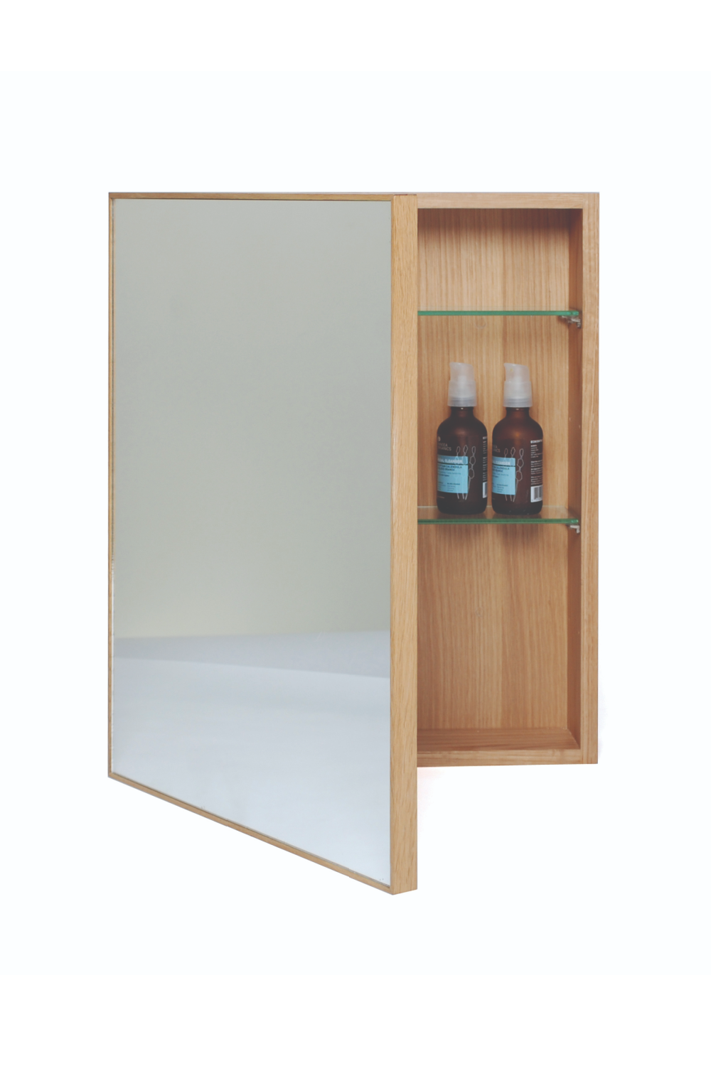 Oak Bathroom Cabinet with Mirror | Wireworks Slimline、mySite、neckold