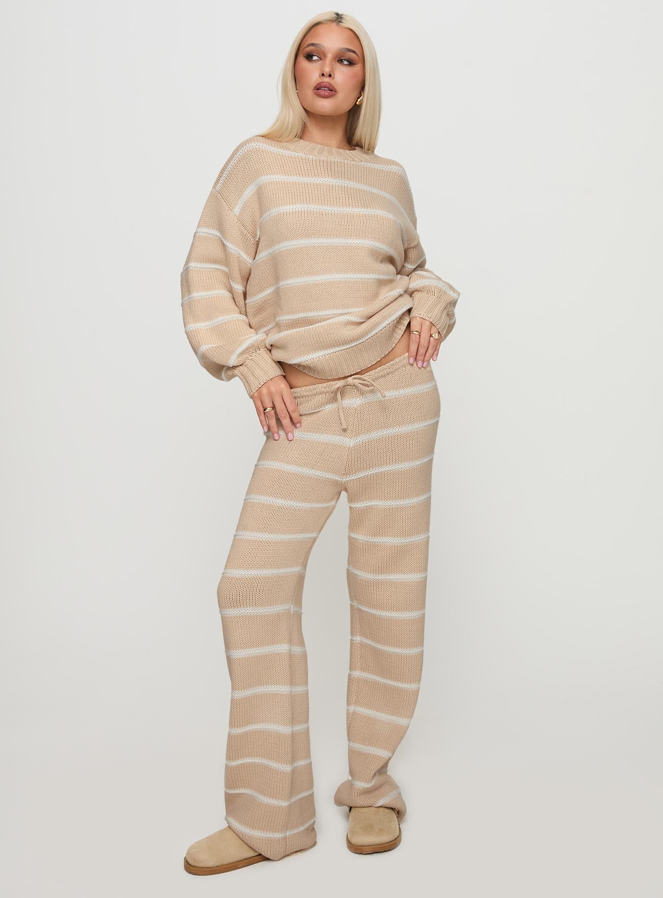 Read Your Mind Knit Sweater Cream Stripe、mySite、solidvoid