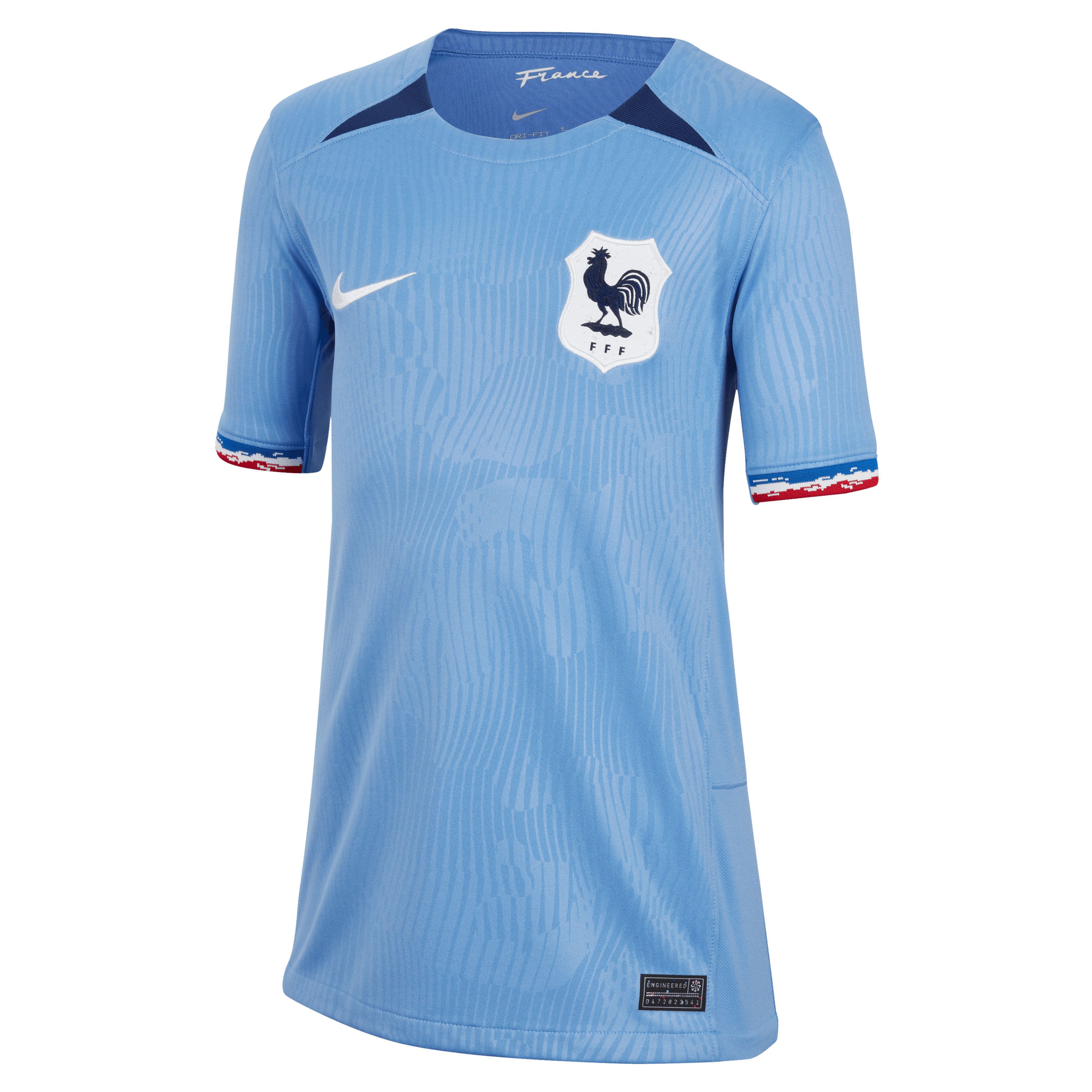 Nike Kids France 2023/24 Home Jersey Polar/Blue、mySite、noshort