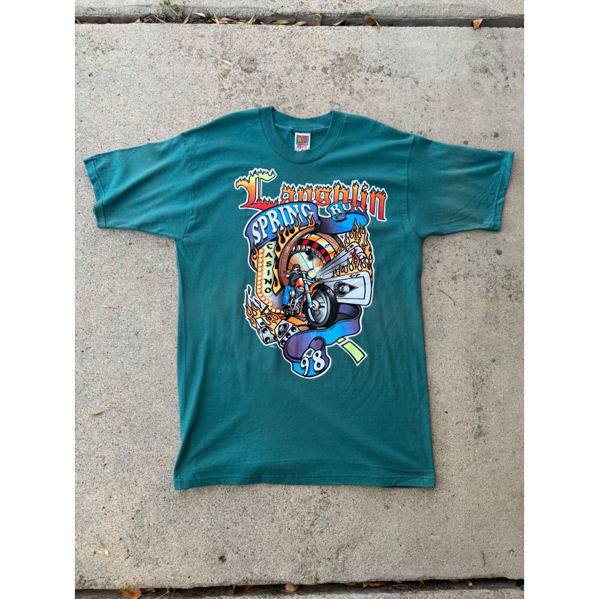 98' Spring Run Laughlin NV Motorcycle Rally Graphic Tee T-Shirt L、mySite、garagedoors4me