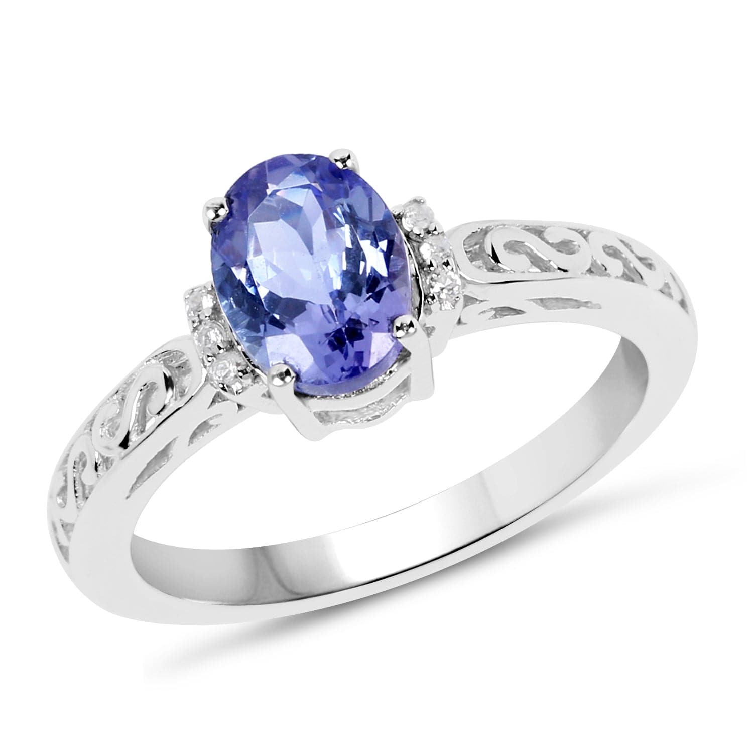 1.15ct Tanzanite Solitaire Ring in Sterling SIlver Geniune Gemstone、mySite、g9winljtr