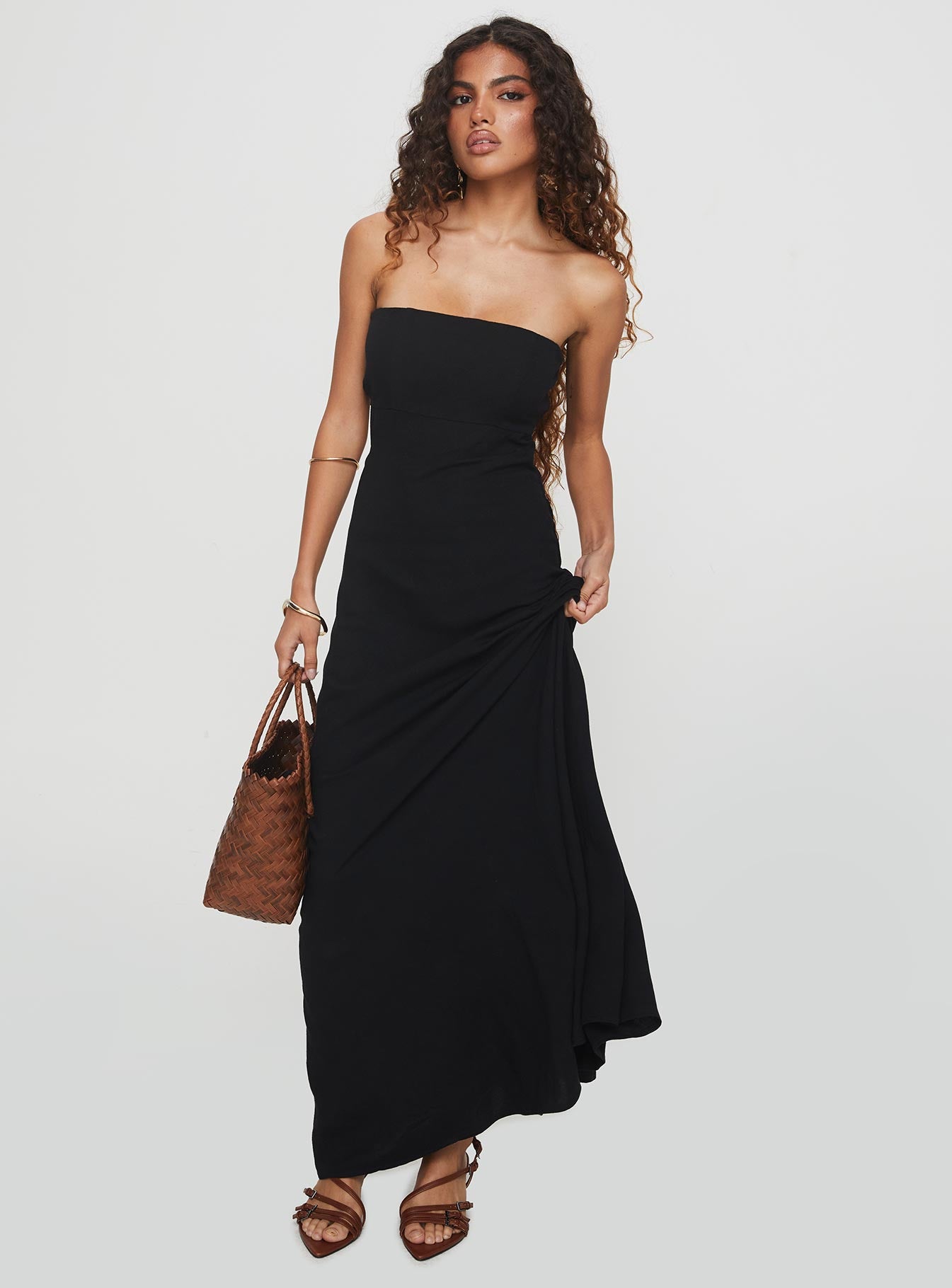 Yahir Strapless Maxi Dress Black、mySite、solidvoid