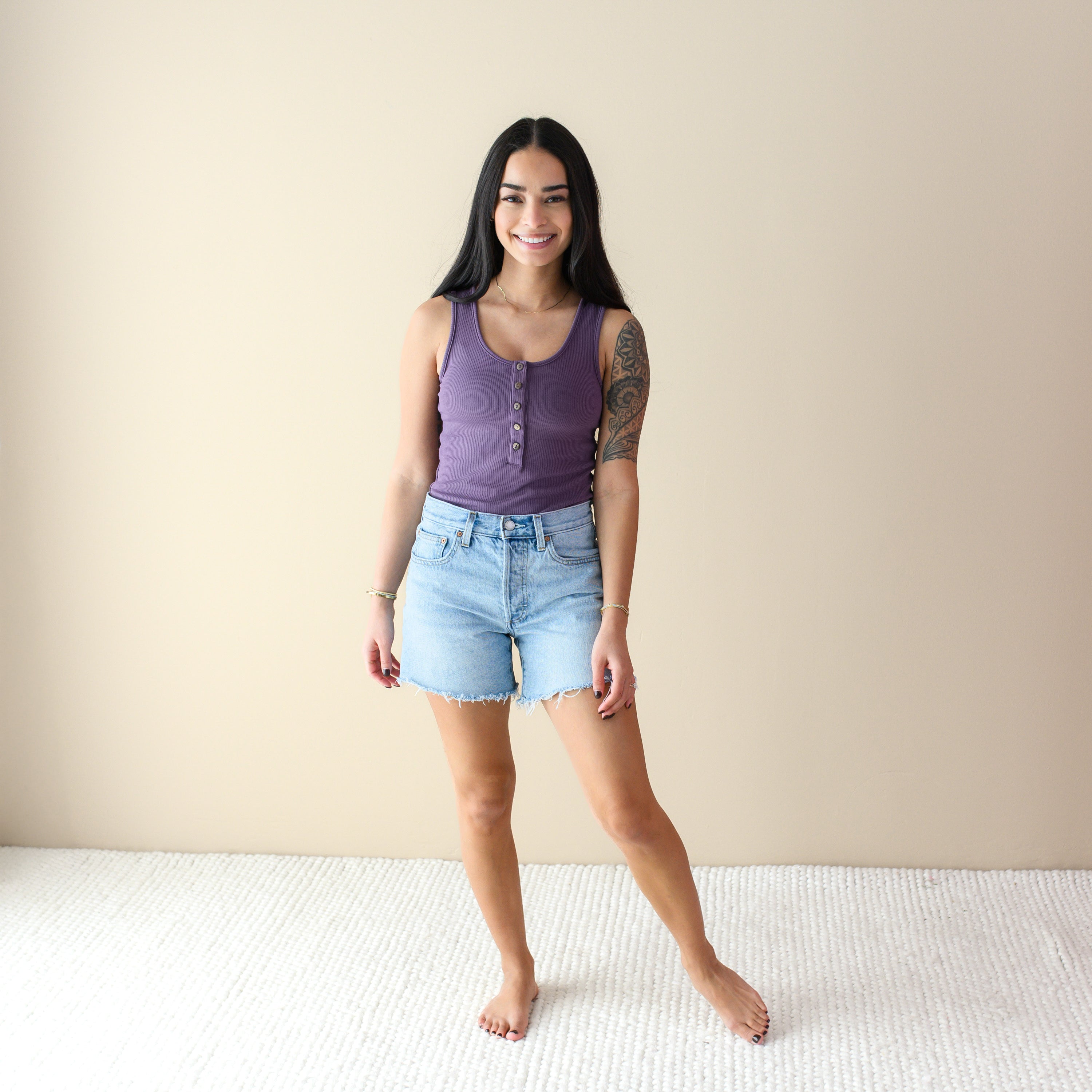  Women’s Ribbed Henley Bodysuit in Currant、mySite、layawaytickets