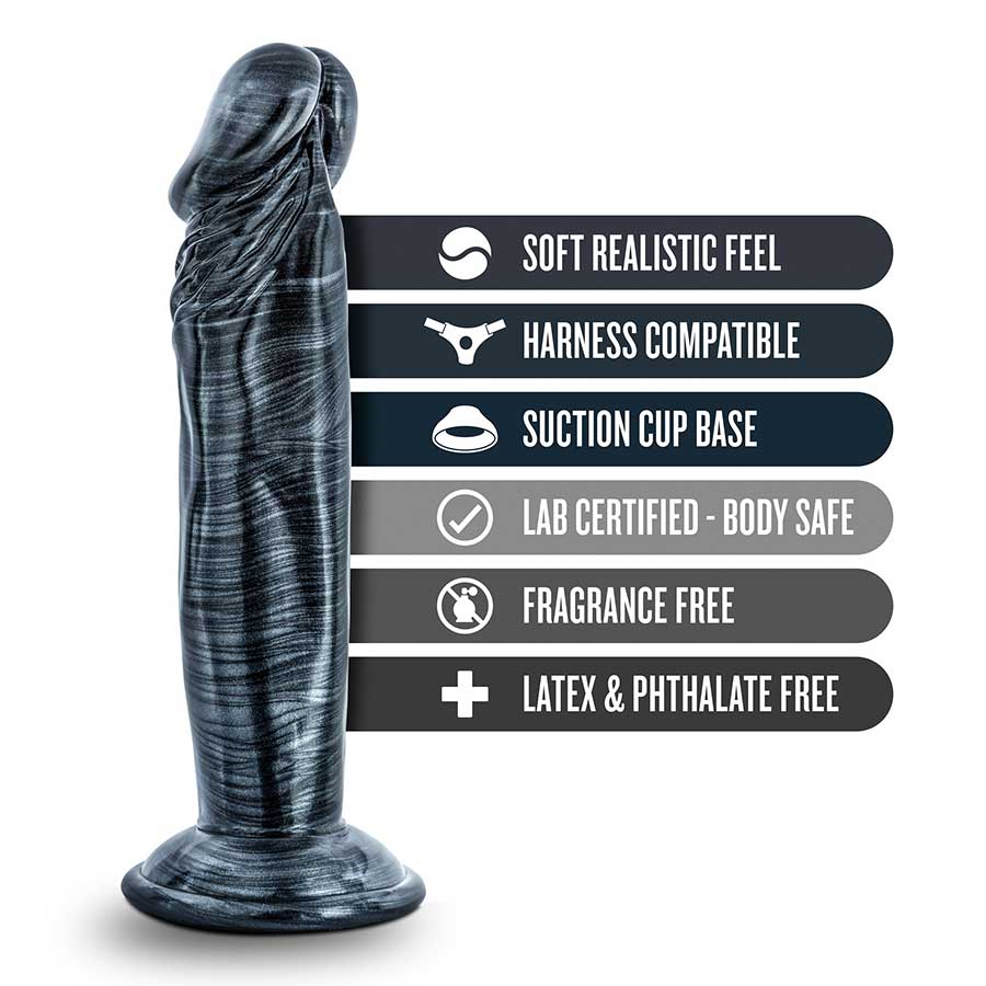 Jet Ebony 6 Inch Carbon Metallic Black Anal Dildo by Blush Novelties、mySite、bottomscart