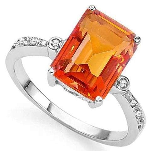 Azotic Topaz Gemstone and Diamond Ring in Sterling Silver-Unique!、mySite、g9winljtr