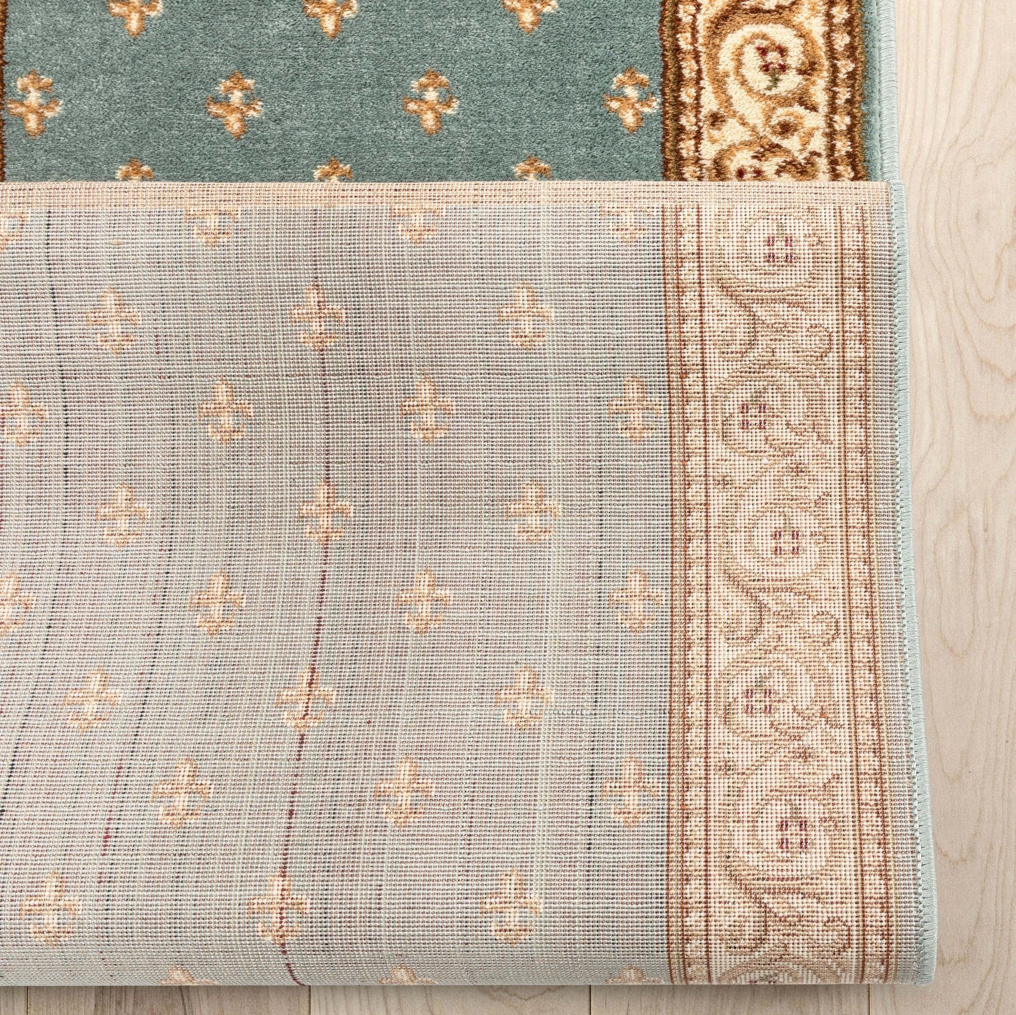 Custom Size Hallway & Stair Runner Fleur de Lis Traditional Light Blue 27 Inch Wide x Choose Your Custom Length Runner Rug、mySite、gigharbornorthrealestate
