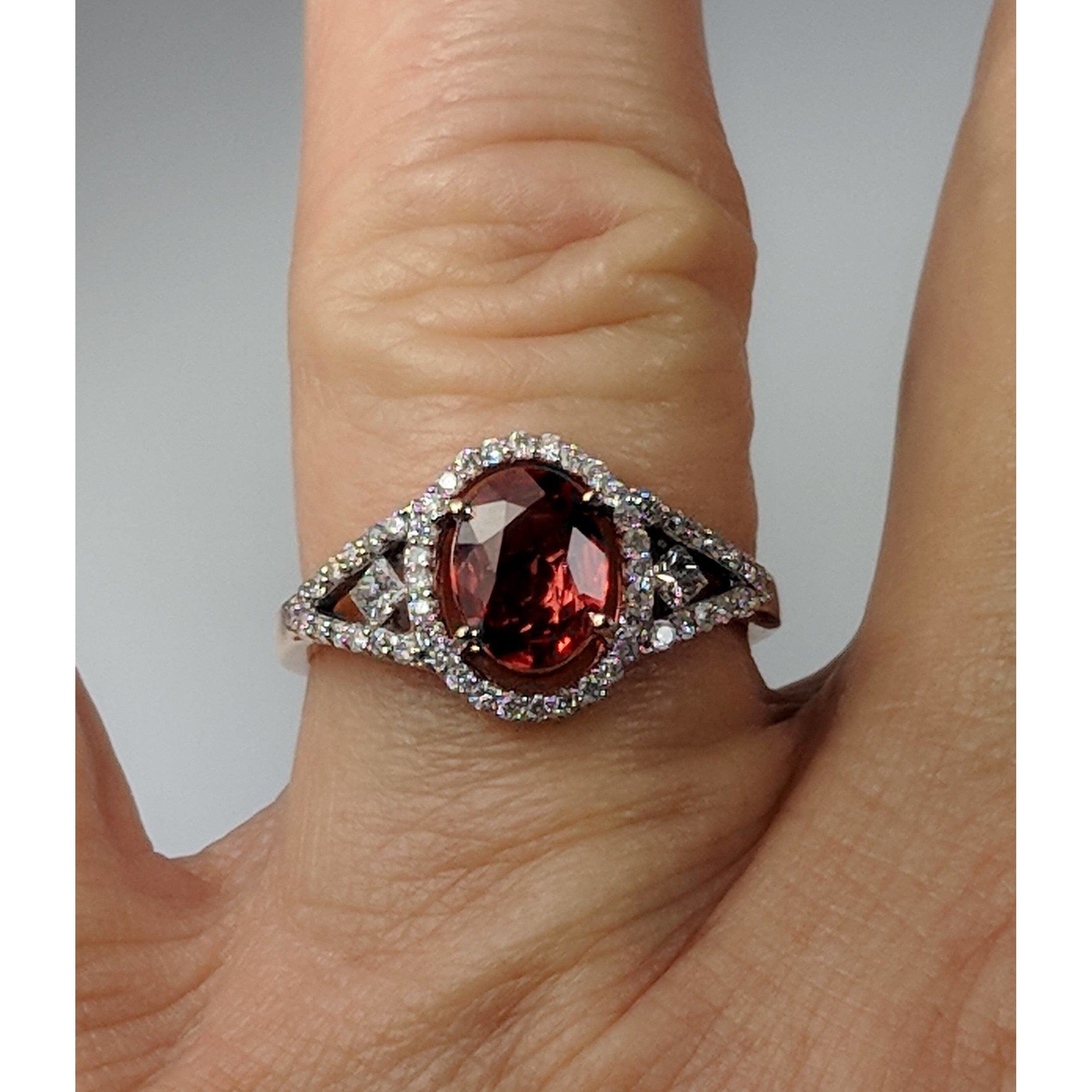 Natural Orange Sapphire Ring with .31cts Diamonds in 14K Rose Gold、mySite、g9winljtr