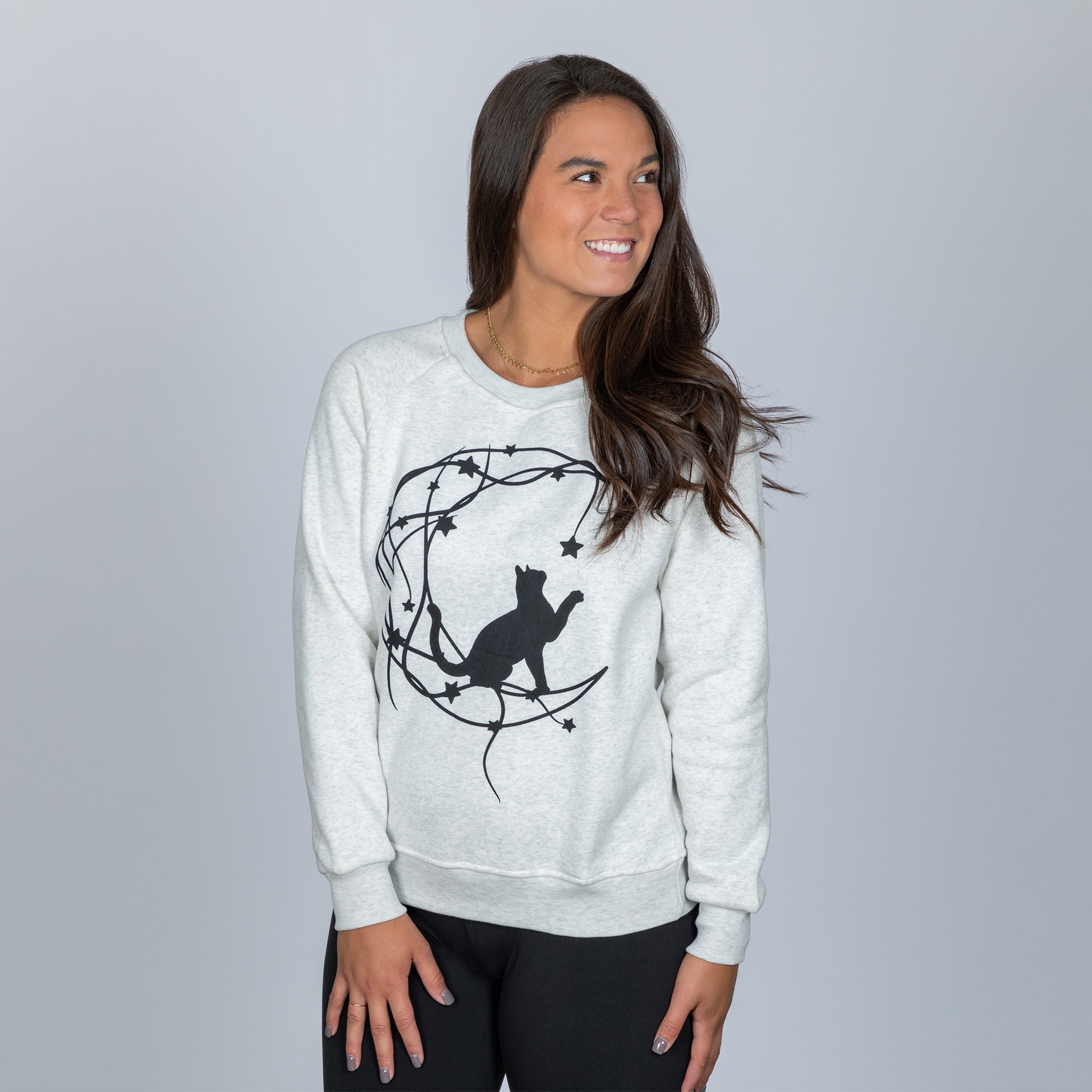 Moon Star Cat Crew Sweatshirt、mySite、camillekostekn