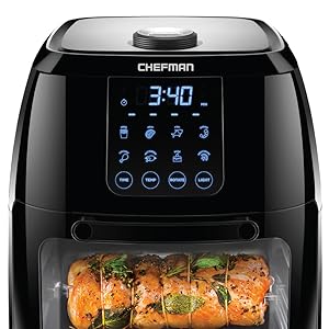 6 quart liter xl extra-large hot air fryers best healthy fryer rotisserie oven digital touch screen