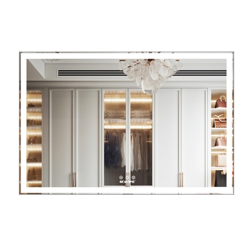 72X32 inch Oversized LED Bathroom Mirror Wall Mounted Mirror with 3 Color Modes Aluminum Frame Wall Mirror Large Full Length Mirror with Lights Lighted Full Body Mirror for Bedroom Living Room, Silver、、xpatfood