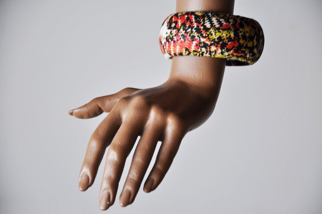 Unique African Abstract Print Bangle-DPJ290、mySite、solidvoid