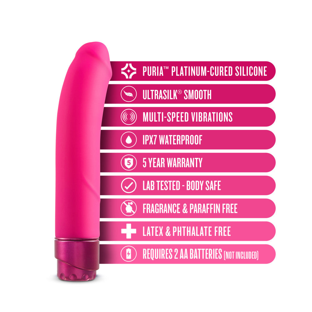 Luxe By Blush® | Beau G-Spot Pink 8.5-Inch Long Vibrating Dildo、mySite、bottomscart