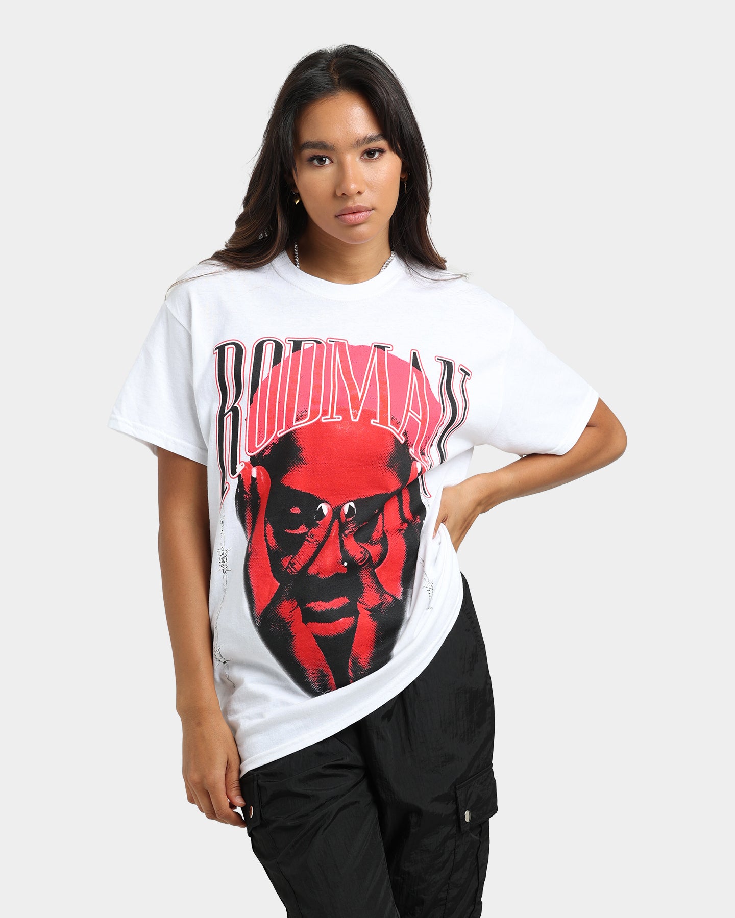 Rodman Brand Barbwire Pink Vintage T-Shirt White、mySite、zt4zffjzw