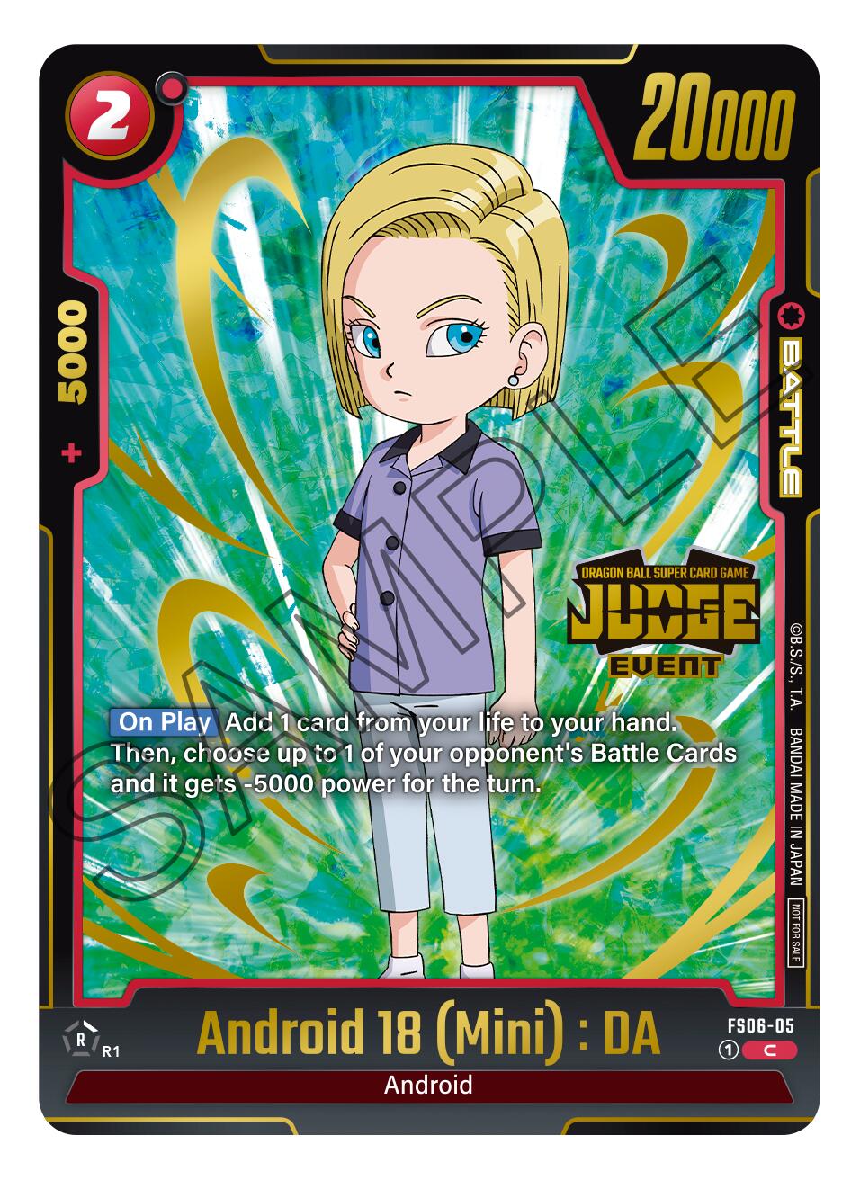 Android 18 (Mini) : DA (Judge Pack 03 - Event Judge) Fusion World Promotion Cards、mySite、waistdrama
