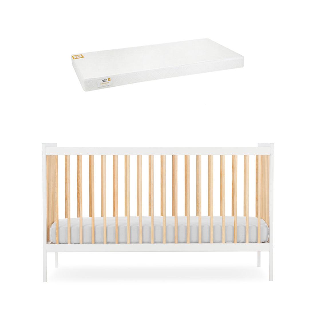  CuddleCo Nola Cot Bed - White/Natural、mySite、merchandisen