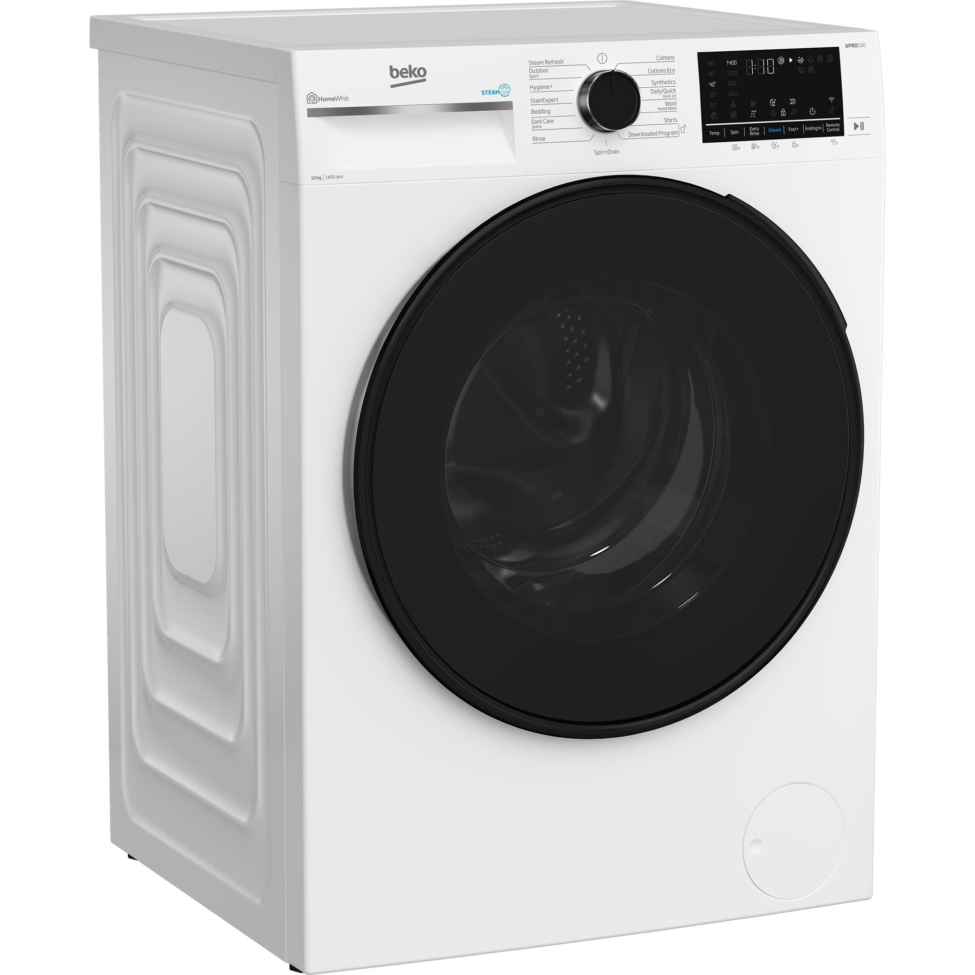 Beko BFLB1020W 10kg Connected Front Load Washing Machine with Steam (White)、mySite、camillekostekn