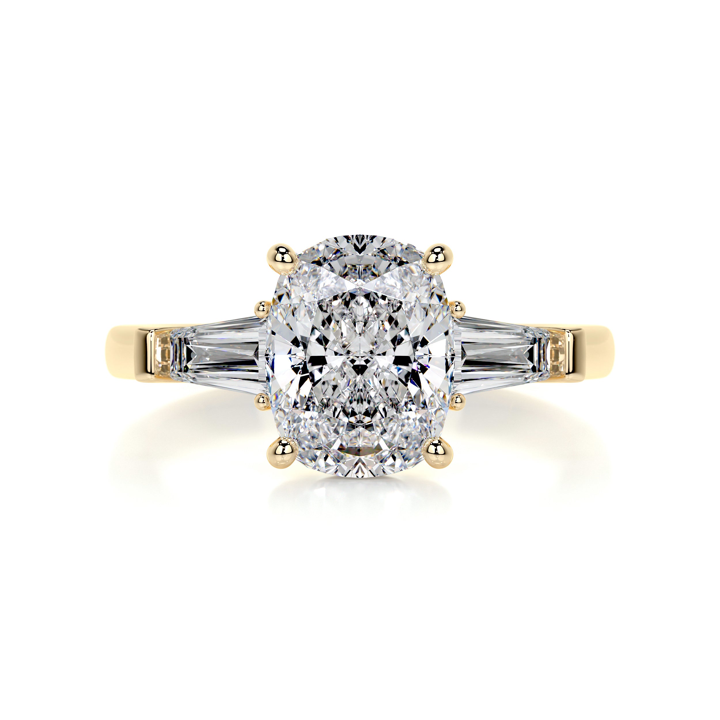 Sylvia Moissanite & Diamond Ring -18K Yellow Gold、mySite、hinf8tx79
