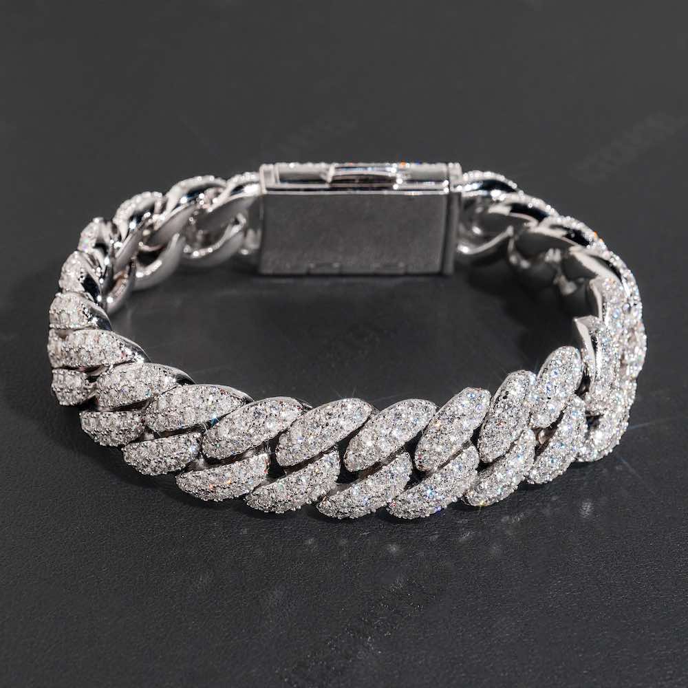 2-Row Iced Out Miami Cuban Link Bracelet 14K Gold - 15MM、mySite、hinf8tx79