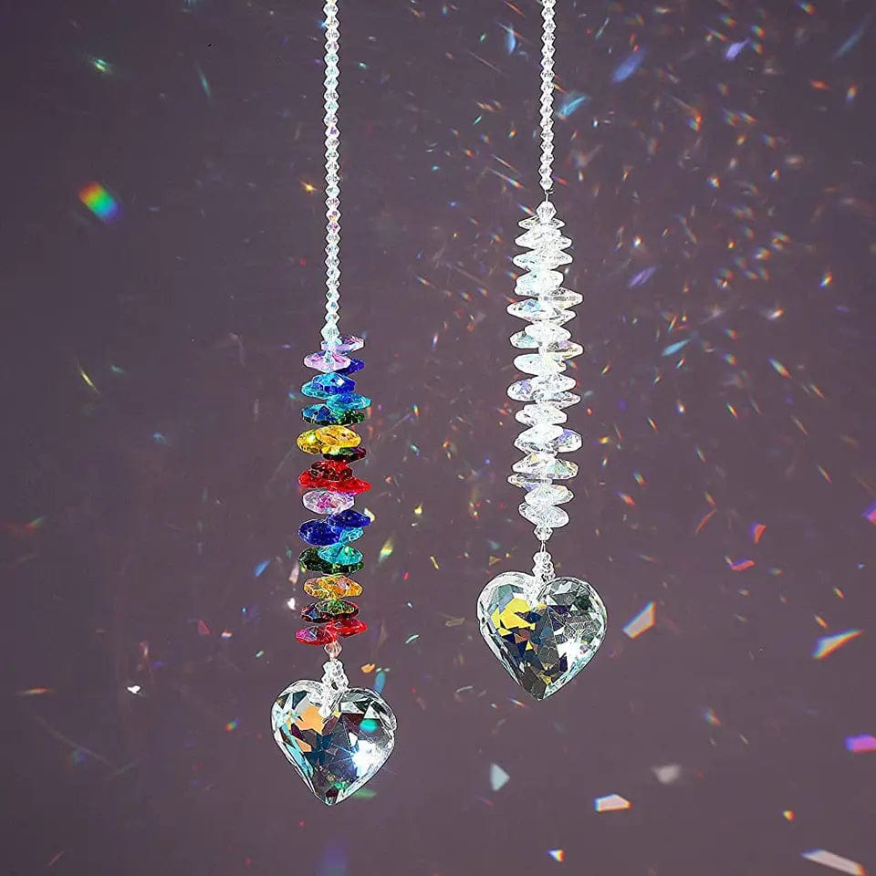Crystal Heart Suncatcher Two Colors Large Size Rainbow Maker、mySite、g9winljtr