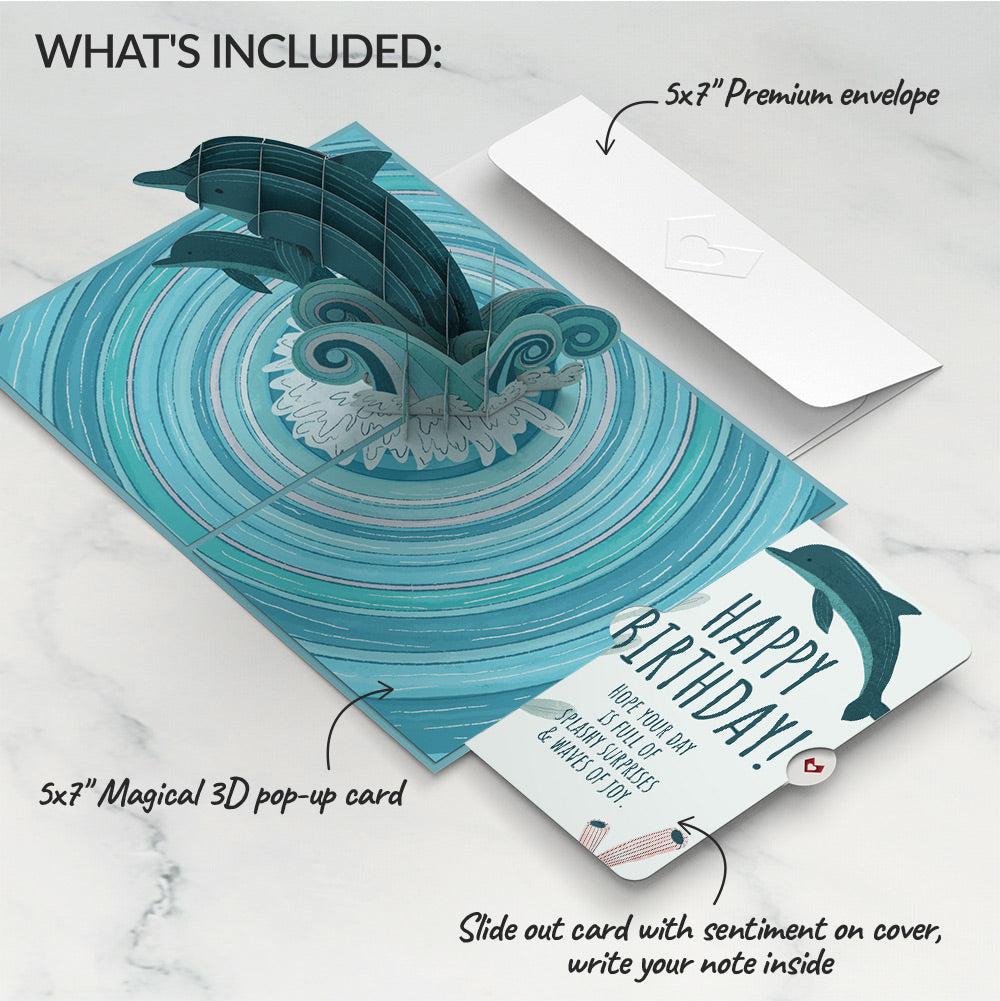 Playful Dolphins Birthday Pop-Up Card and Sentiment Set、mySite、solidvoid