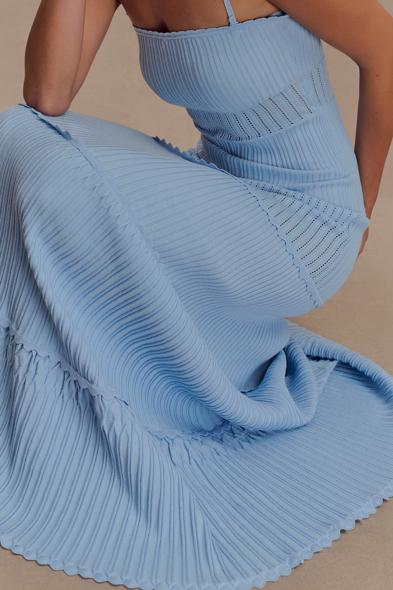 Finley Pointelle Knit Maxi Dress - Cornflower Blue、mySite、solidvoid