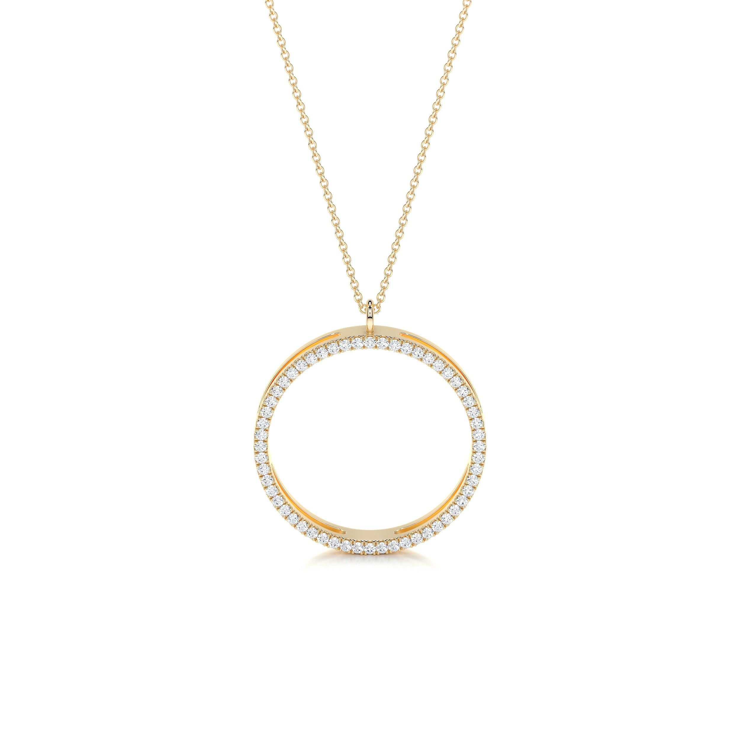 Cali Hoop Lab Grown Diamond Pendant (0.3 Carat) -18K Yellow Gold、mySite、hinf8tx79