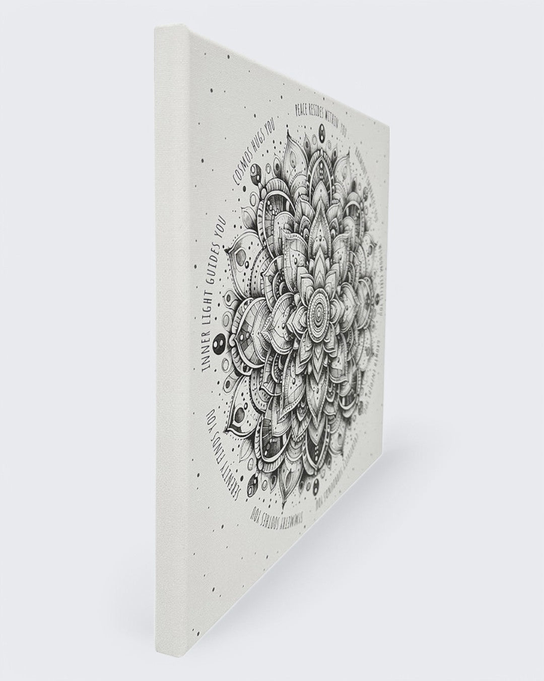 Monochrome Mandala Harmony Wall Canvas Print、mySite、topwebapps