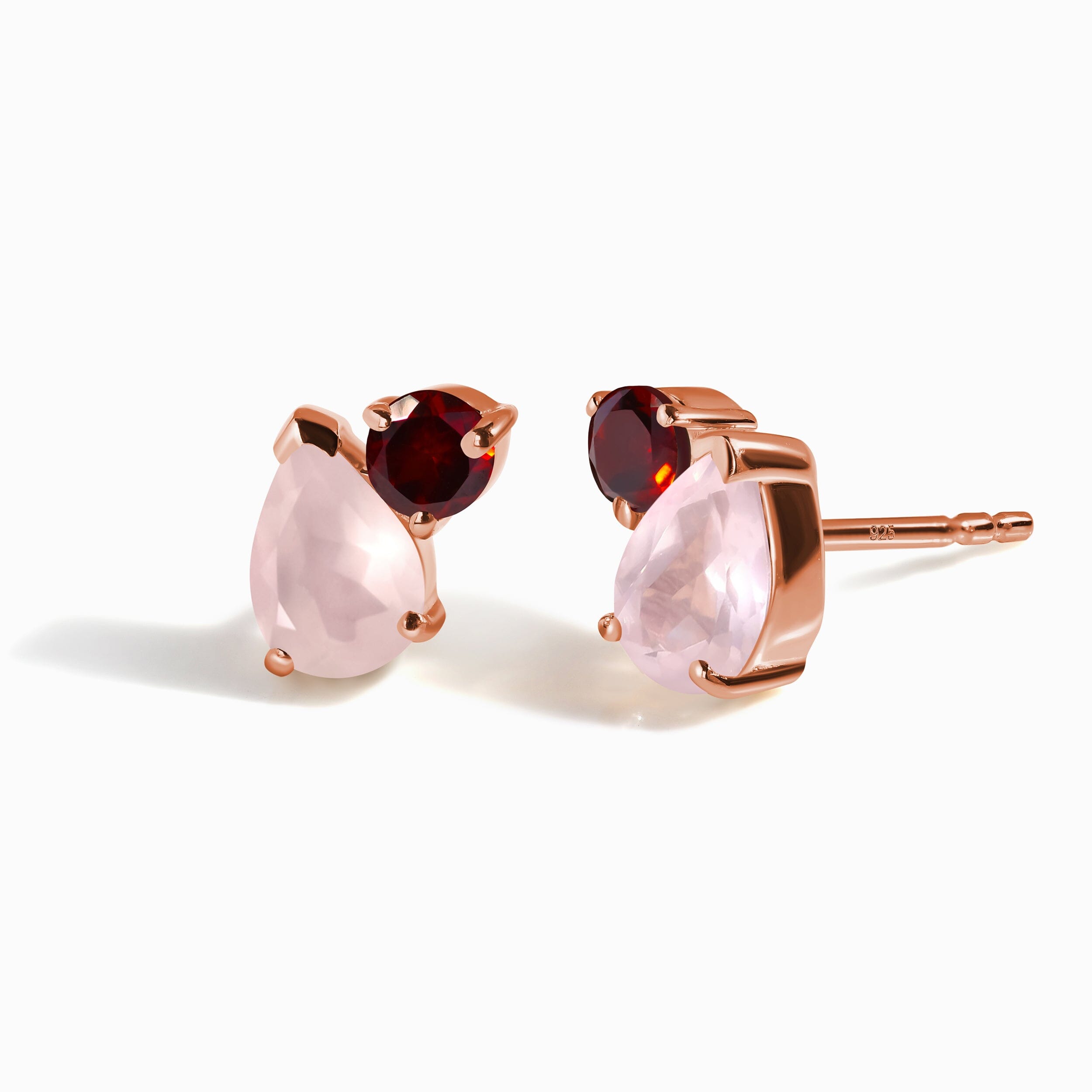 Rose Quartz Garnet Studs - Toi Et Moi、mySite、hinf8tx79