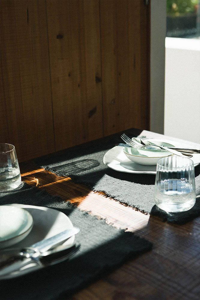 Handloom Placemats Dark grey (Set of 4)、mySite、gigharbornorthrealestate