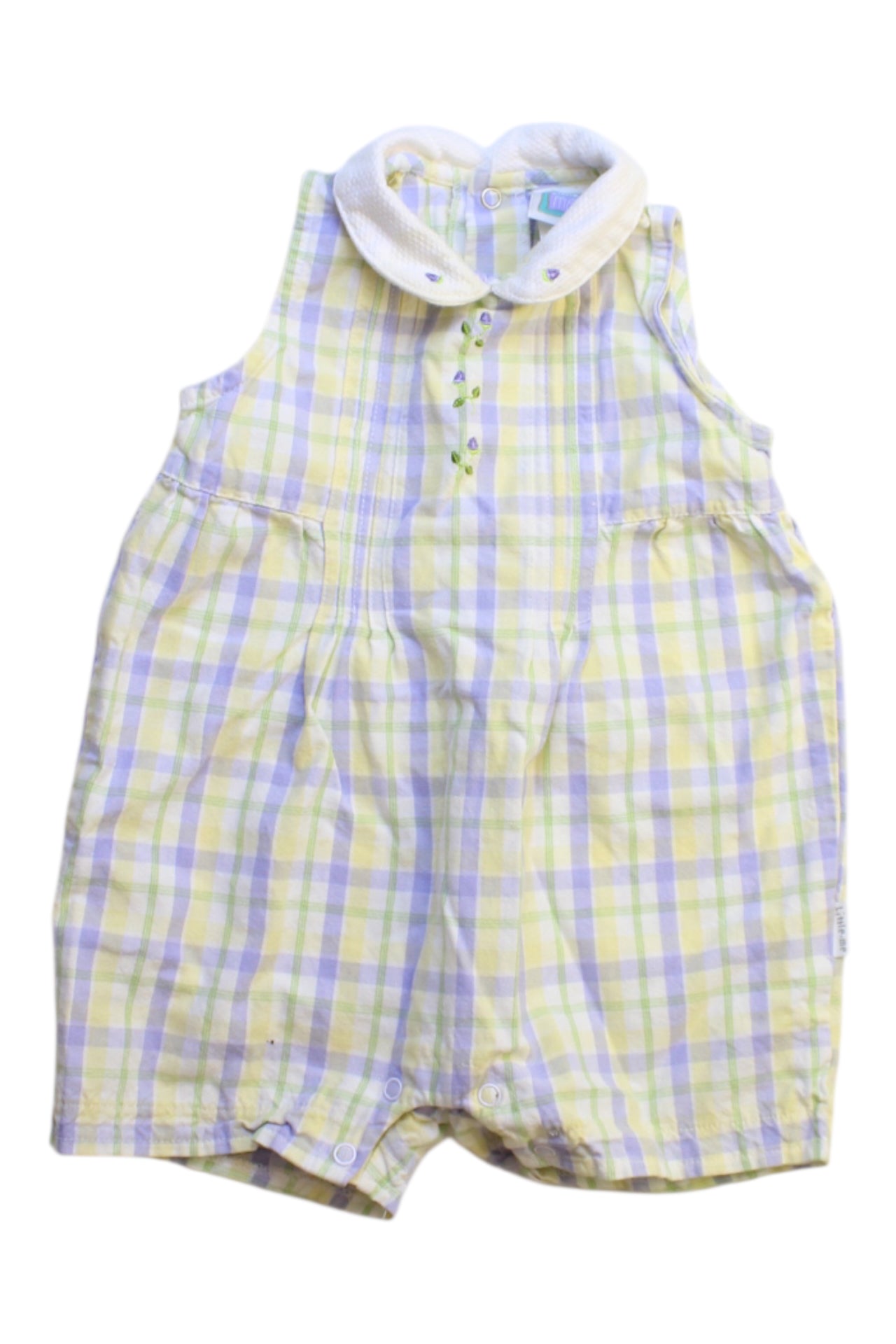 Little Me Checkered Sleeveless Romper 6-12M、mySite、g9winljtr