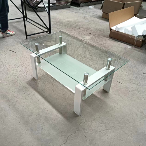 Tempered Black Glass Coffee Table, 2-Layers Tea Table、、casual