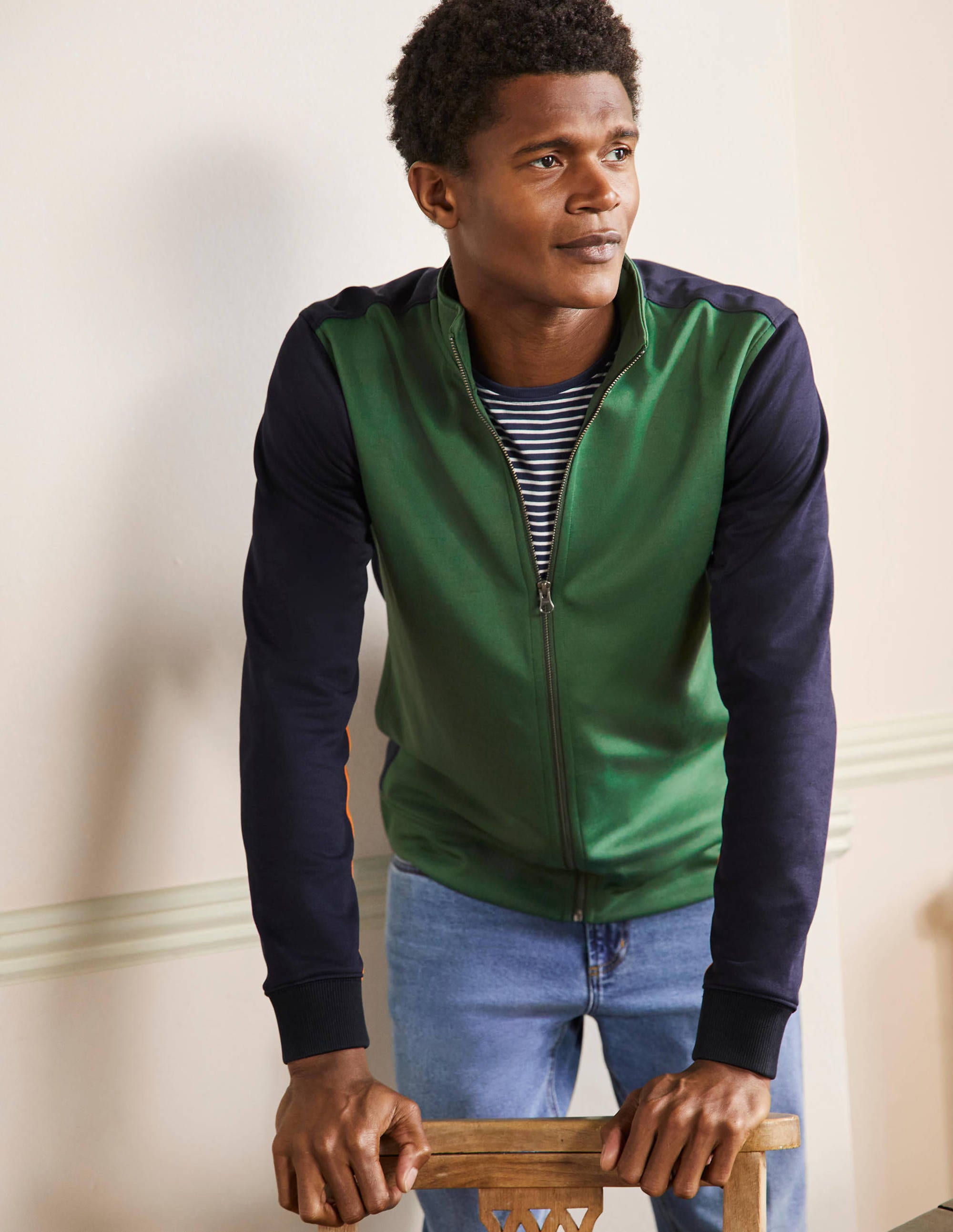  Track Jacket-Navy/ Dark Green Colour block、mySite、ashleygrahame