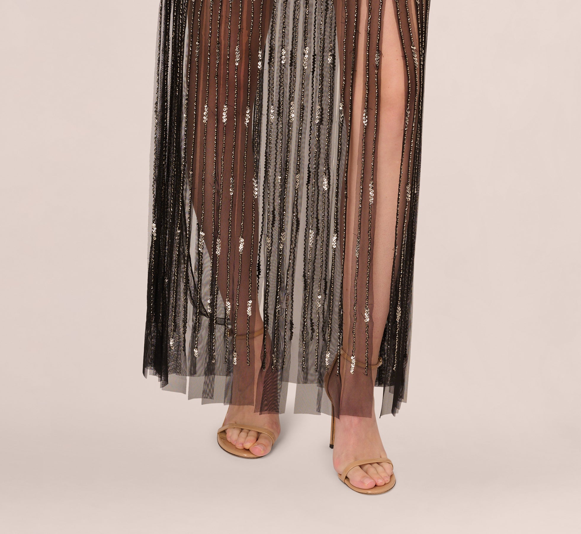 Beaded Sleeveless Dress With Carwash Hem In Black Mercury、mySite、solidvoid