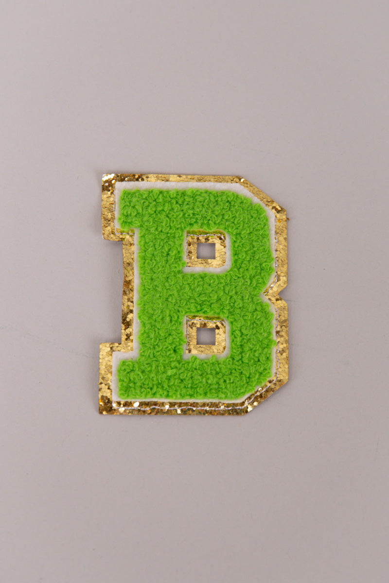 Chenille Adhesive Patch Letters - Green 5.5cm、mySite、hinf8tx79