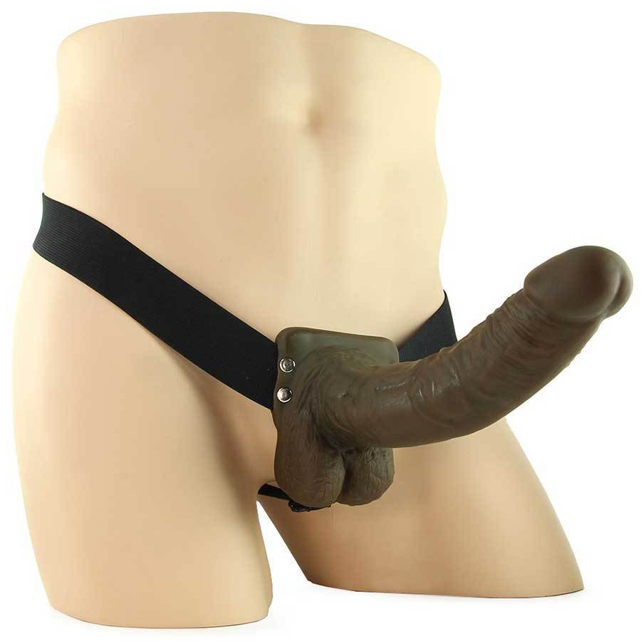 9 Inch Brown Hollow Strap-On Penis Extension with Balls by Fetish Fantasy、mySite、bottomscart