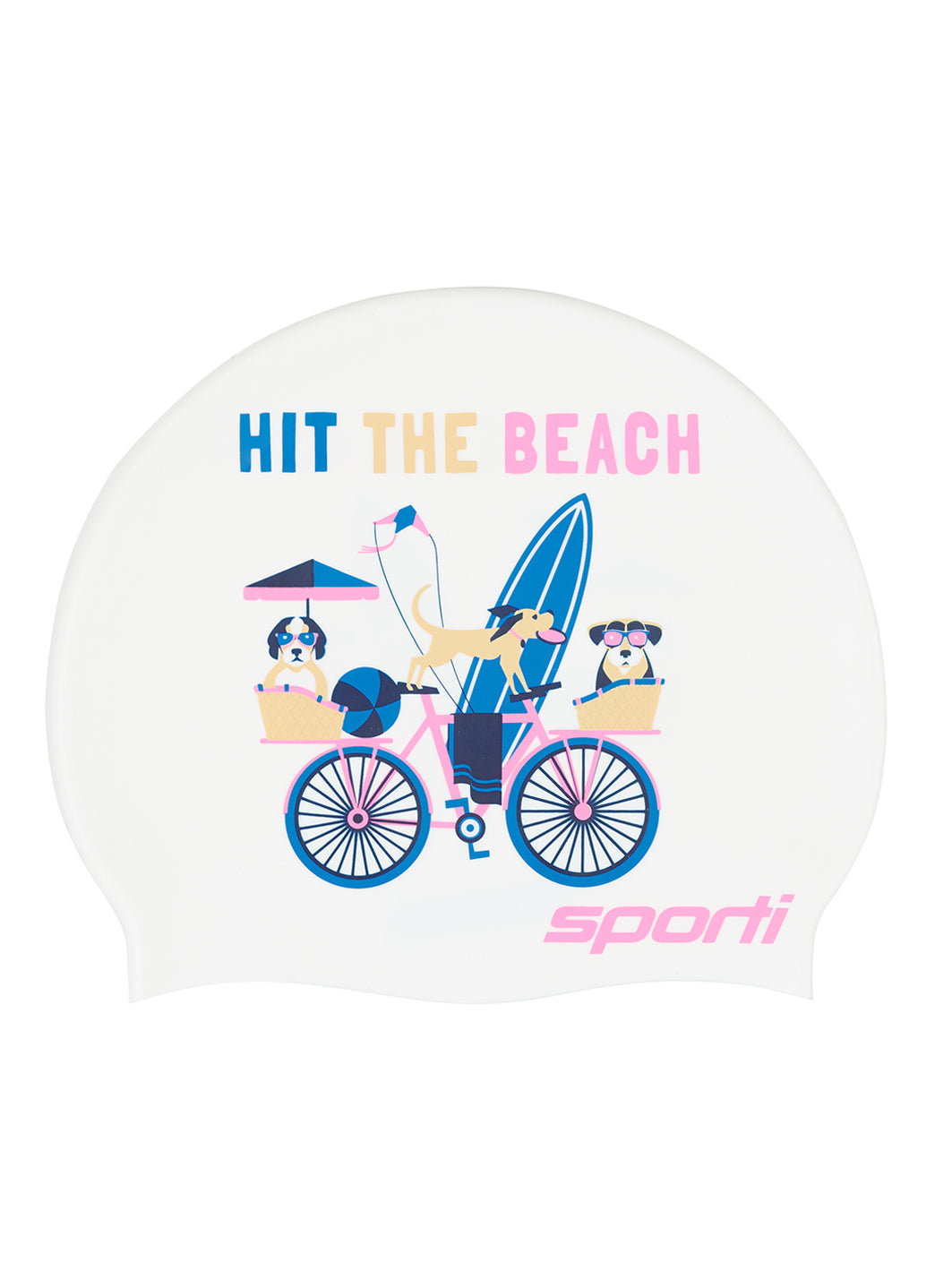 Sporti Beach Day Silicone Swim Cap、mySite、noshort