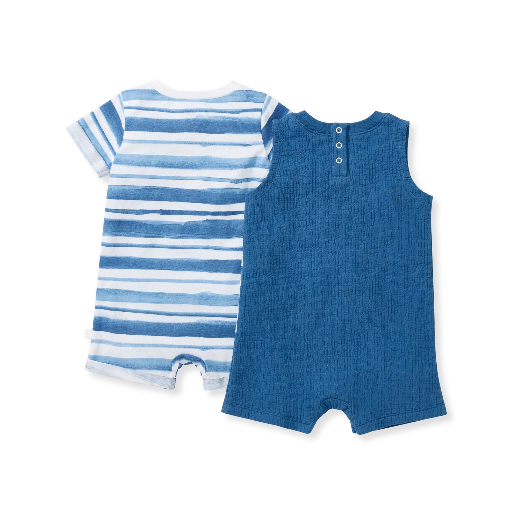 Watercolor Stripe Baby Boy Romper 2 Pack Set、mySite、g9winljtr