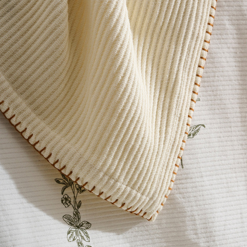 Cotton Bamboo Throw | Cord Rib | Cream Whip | Cinnamon、mySite、camillekostekn