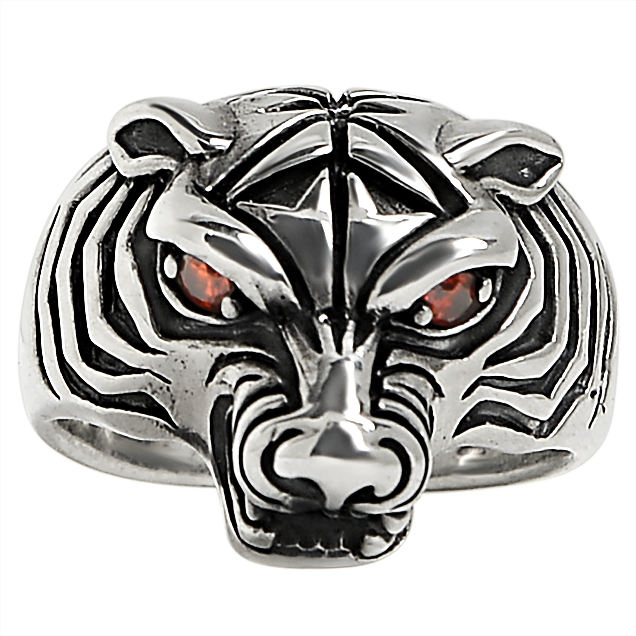 Sterling Silver Red CZ Eyed Tiger Ring / SSR0015、mySite、dreamappss