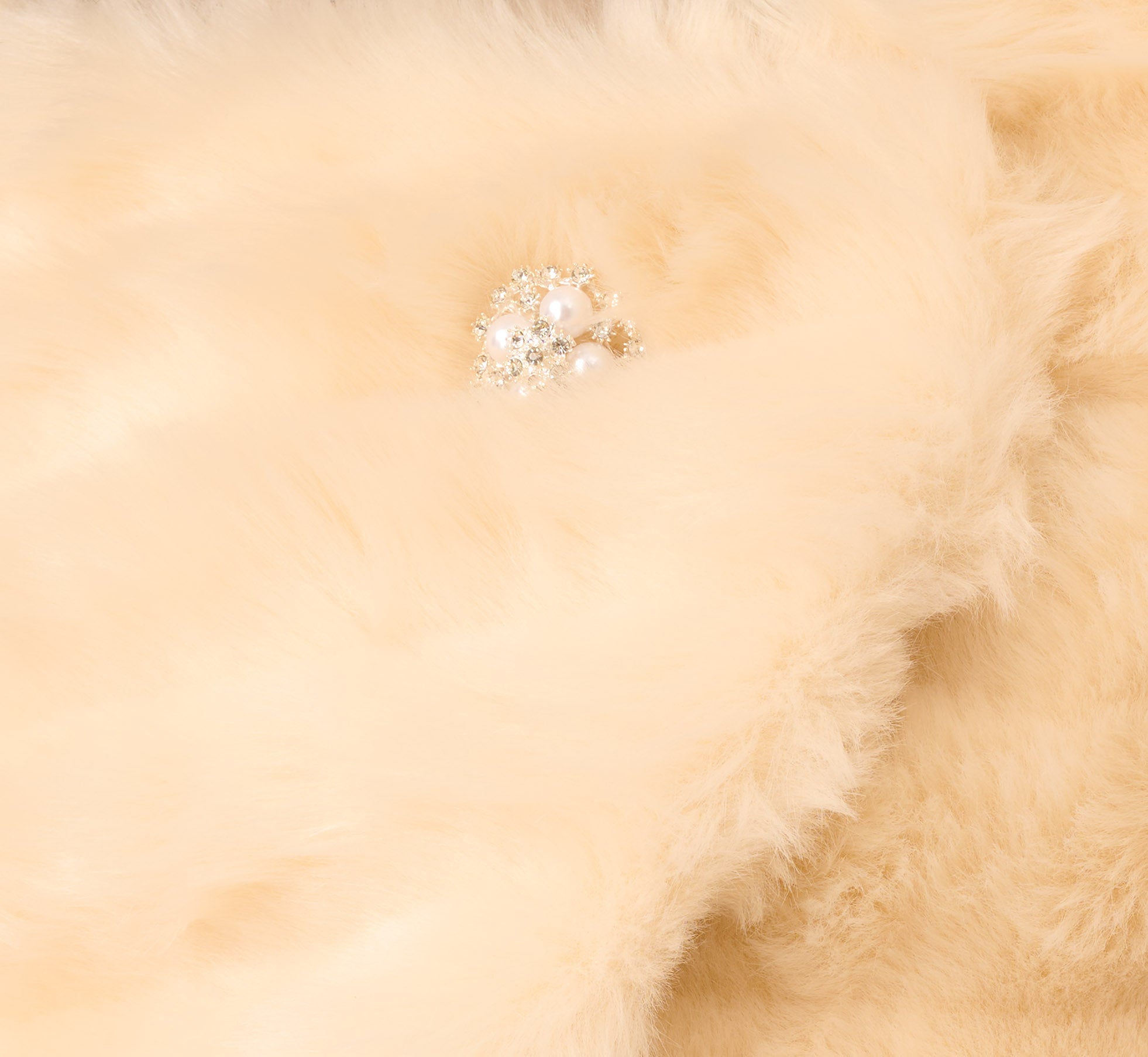 Faux Fur Wrap With Stone Brooch In Champagne、mySite、solidvoid