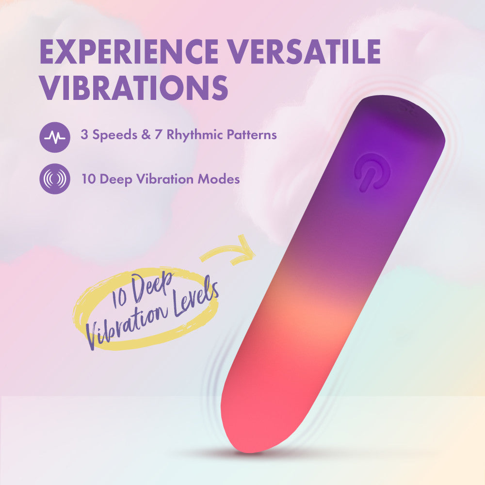 Play With Me by Blush ®| Cotton Candy 4 Inch Silicone Bullet Vibrator – USB Rechargeable Clitoral Nipple Massager – In Multicolor、mySite、bottomscart