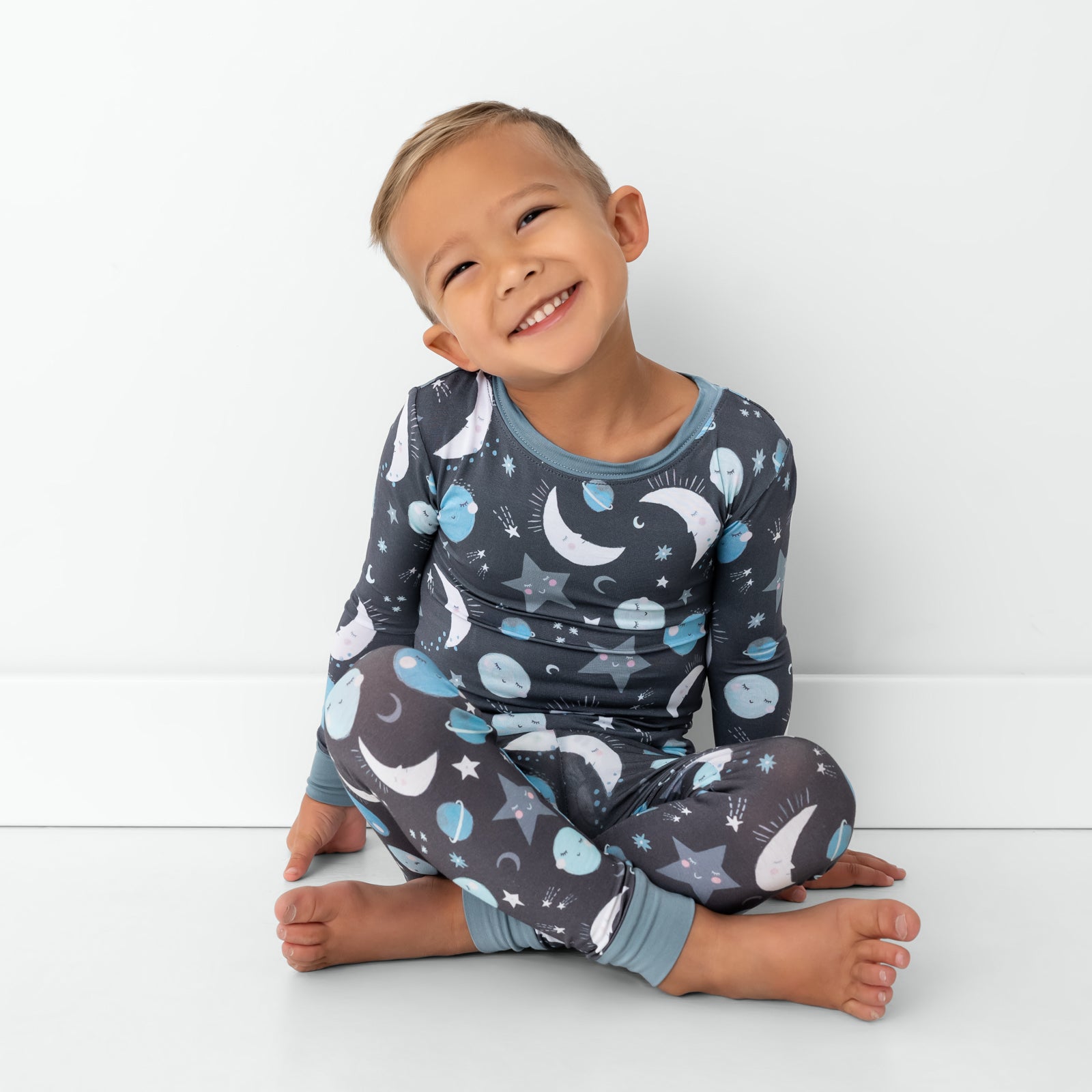 Blue To the Moon & Back Two-Piece Pajama Set、mySite、g9winljtr