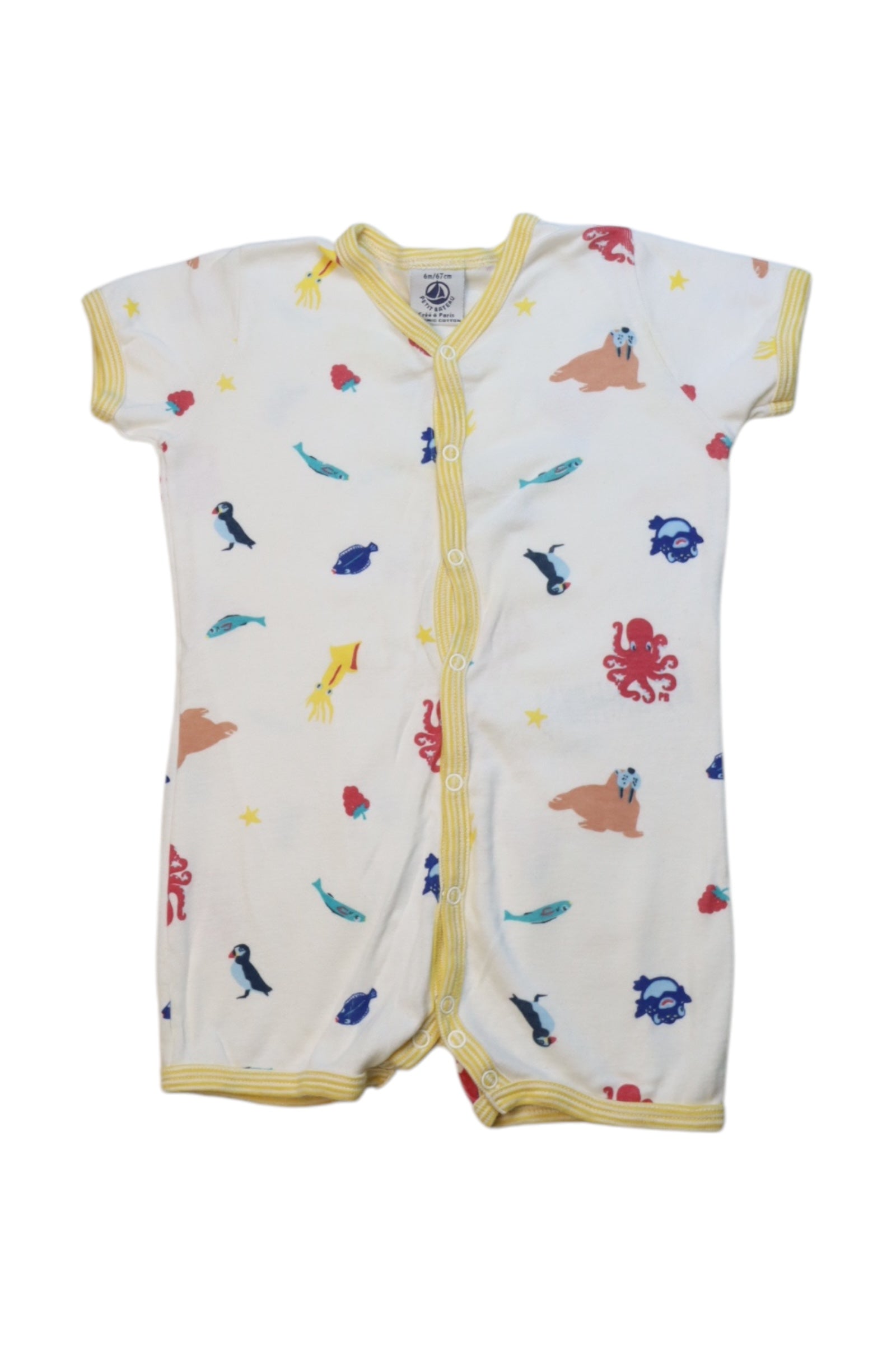 Petit Bateau Animal Print Short Sleeve Romper 6-12M、mySite、g9winljtr